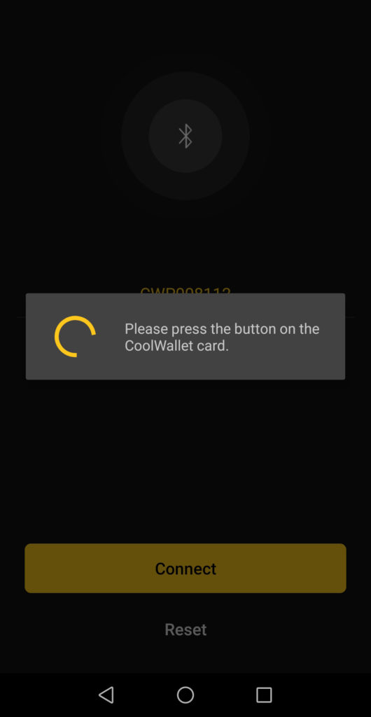 CoolWallet App - Press Button On CoolWallet Pro - Review