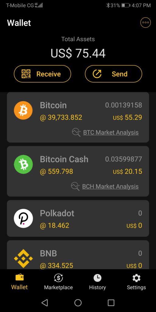 CoolBitX - Bitcoin and Bitcoin Cash received