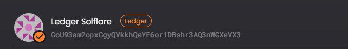 Solflare web wallet and Ledger Nano X hardware wallet Solana public address