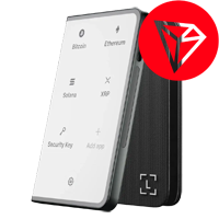 Ledger Stax premium hardware wallet with Tron logo, touchscreen interface, and advanced TRX security features