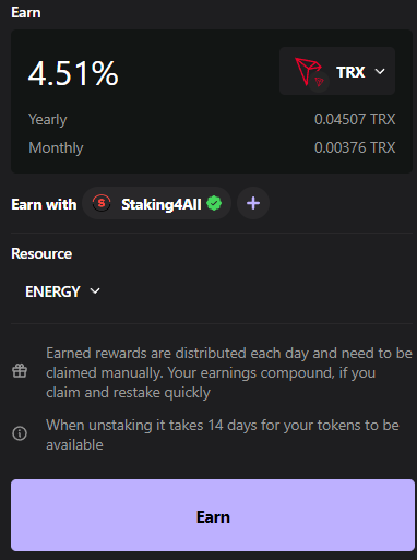 How to stake Tron TRX from Ledger Live -Select Validator
