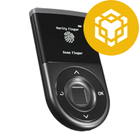 D’CENT wallet logo with BNB Chain symbol – best hardware wallet for securely managing BNB and BEP-20 tokens