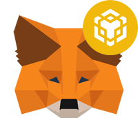 MetaMask logo with BNB Chain badge – top browser extension wallet for interacting with BNB Chain dApps