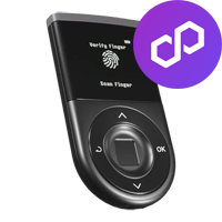 D’CENT logo with Polygon network logo – Best Bluetooth hardware wallet for Polygon in 2025
