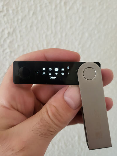 Ledger Nano X displaying XRP app