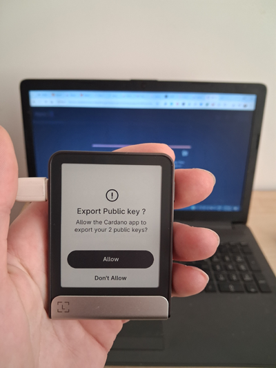 Confirm export of public key on Ledger Flex