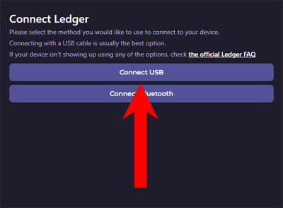 HashPack wallet - Connect USB option
