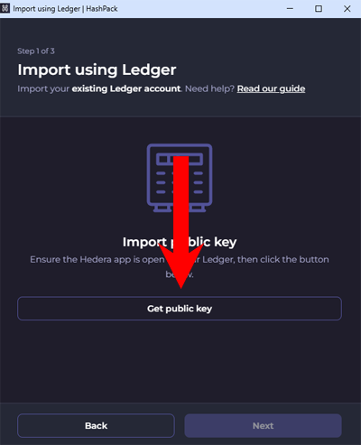 HashPack wallet - Get public key