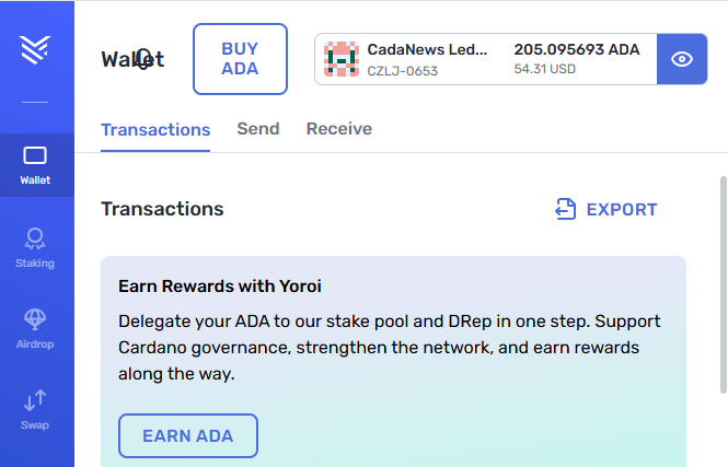 Ledger Flex successfully connected to Yoroi