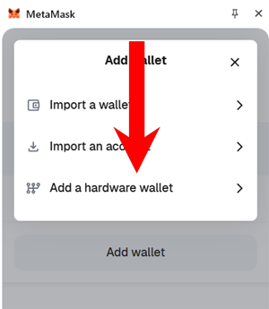 MetaMask - add a hardware wallet