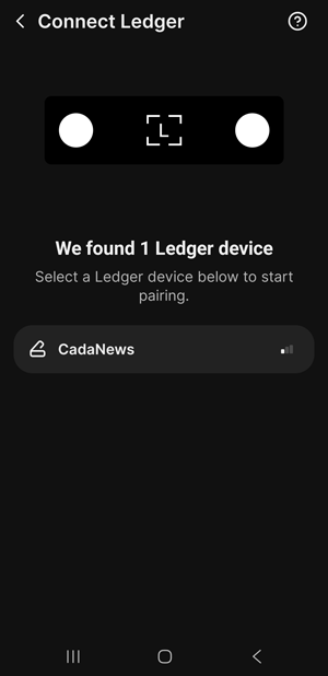 Phantom mobile app found Ledger Flex device by bluetooth