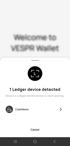 VESPR detected Ledger Flex device using the Bluetooth