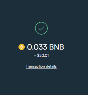 Crypto deposit from Trust Wallet to Stake successfully completed