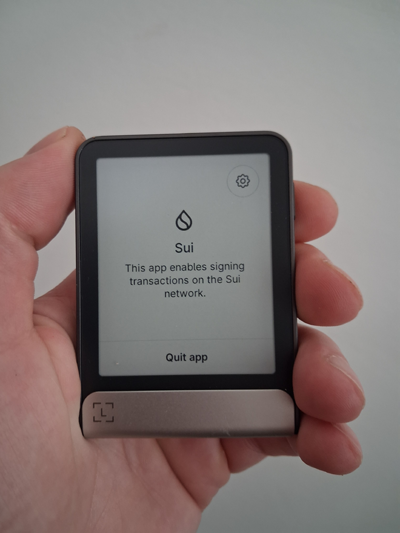Ledger Flex device displaying Sui app
